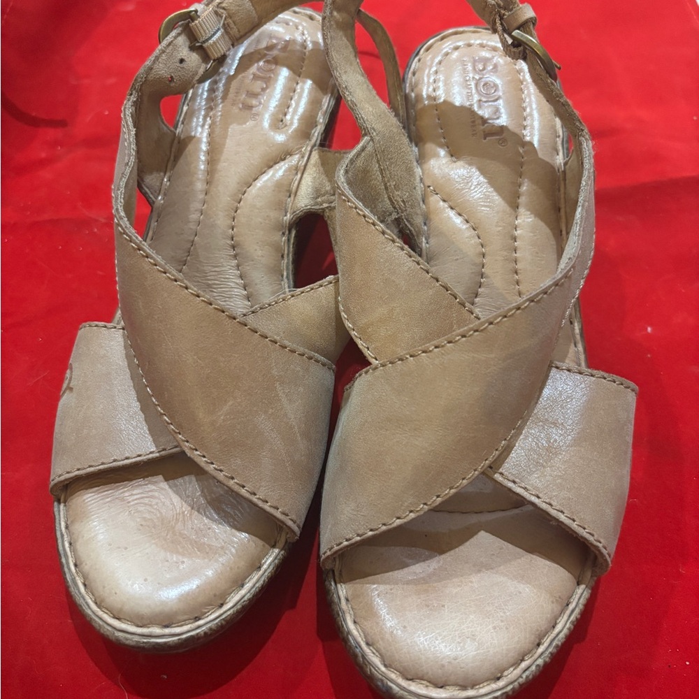 Born Tan Leather Sandals